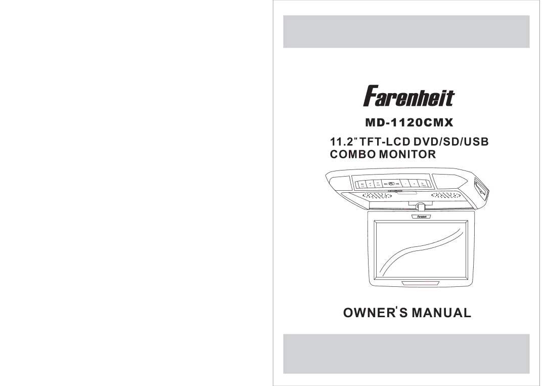 Farenheit Technologies MD-1120CMX owner manual Owner S Manual 