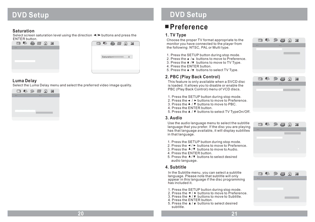 Farenheit Technologies MD-1120CMX owner manual Preference 