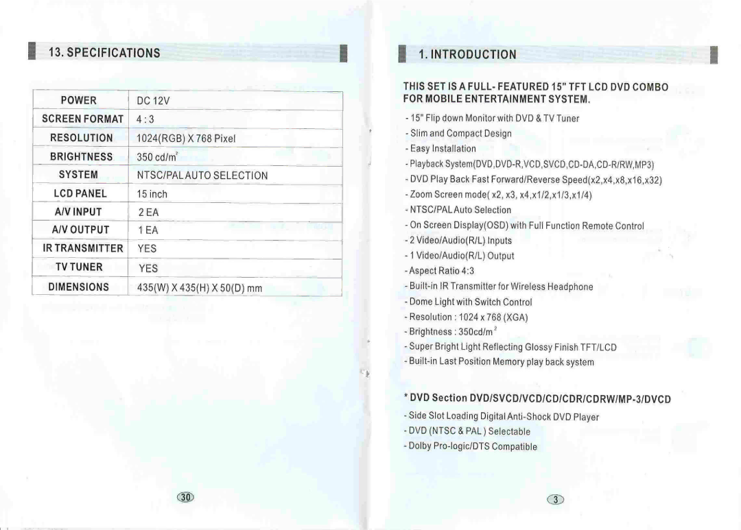 Farenheit Technologies MD1510CM manual 