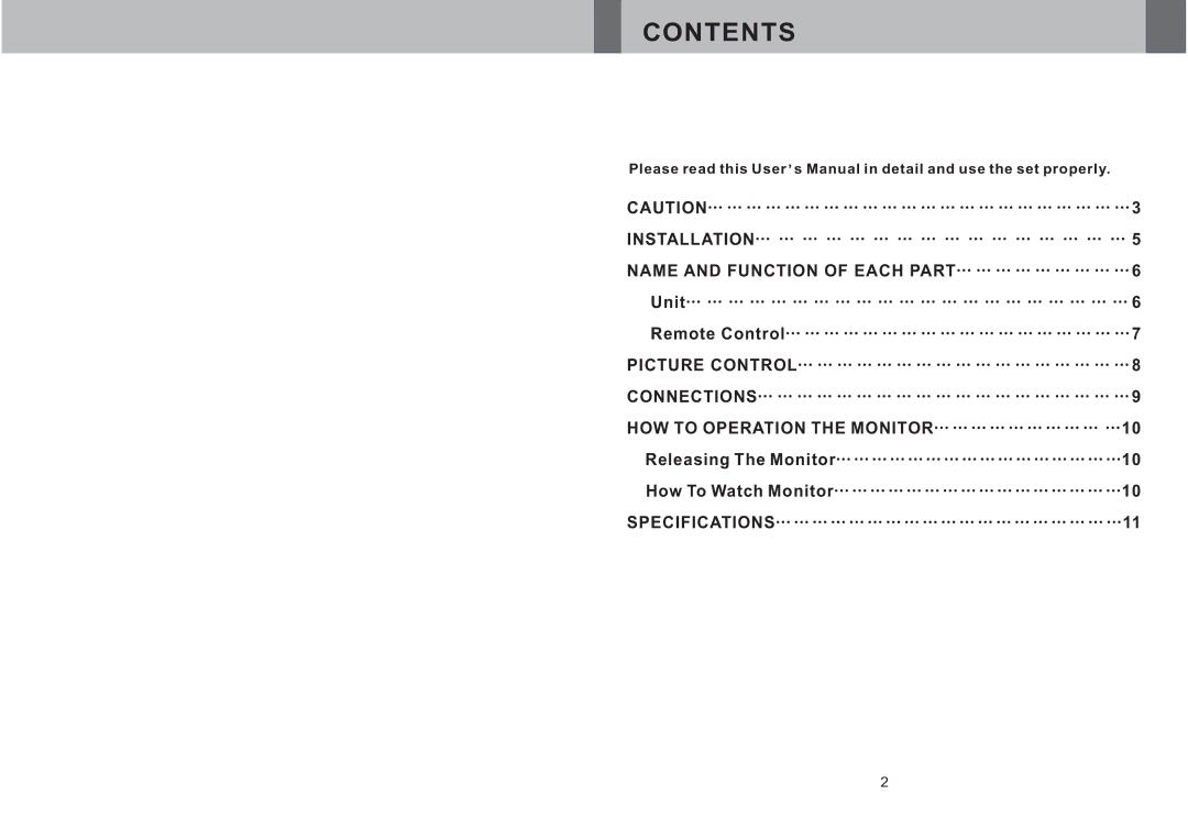 Farenheit Technologies T-1200CM owner manual Contents 