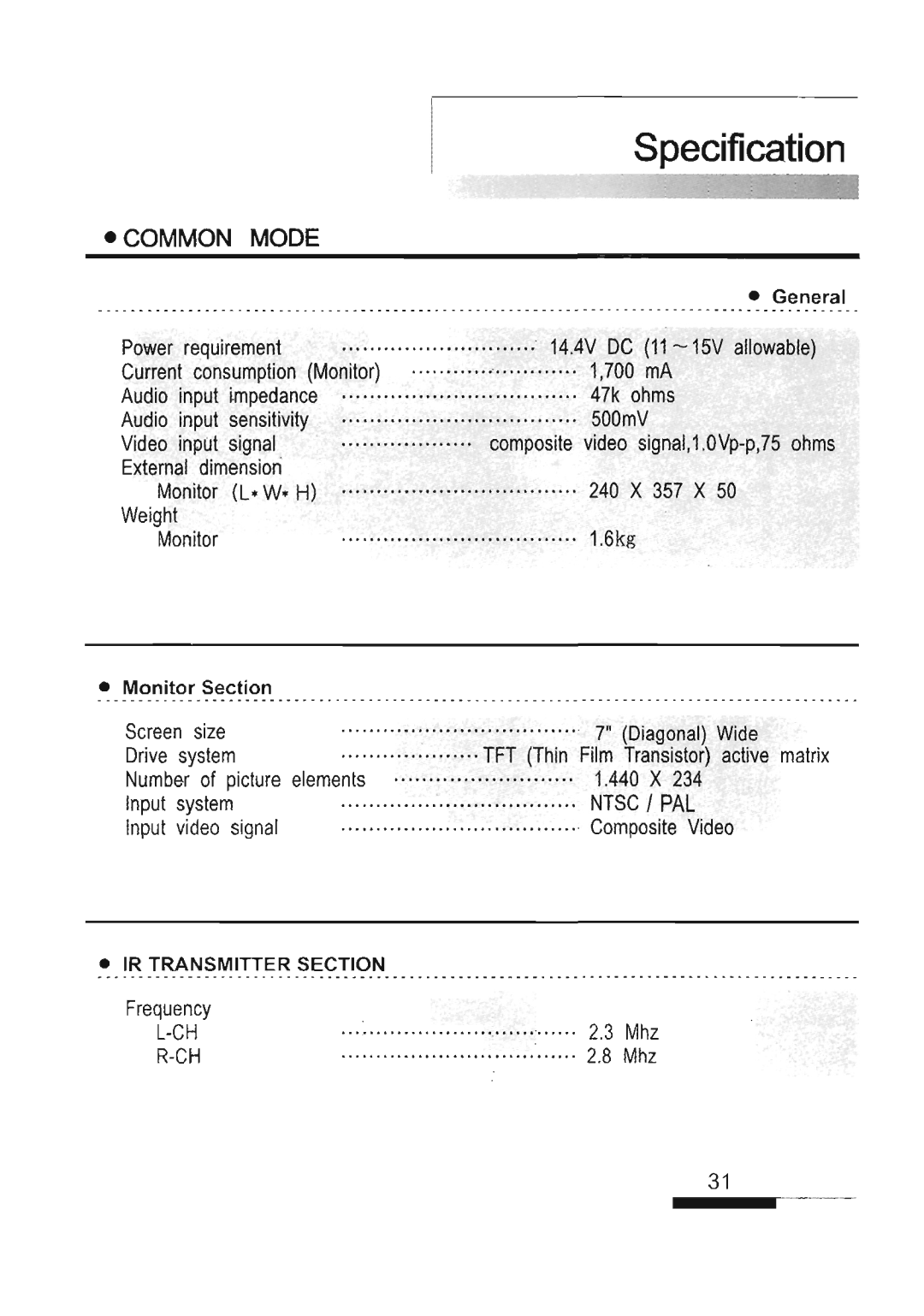 Farenheit Technologies T-7005CM manual 