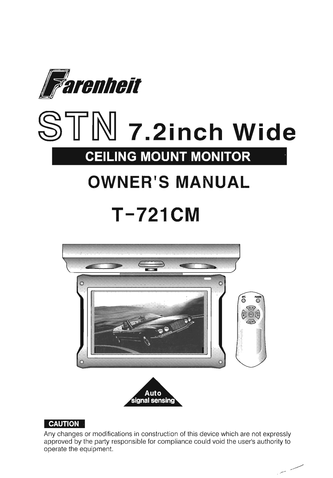 Farenheit Technologies T-721CM manual 