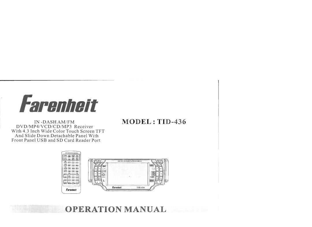 Farenheit Technologies TID-436 manual 