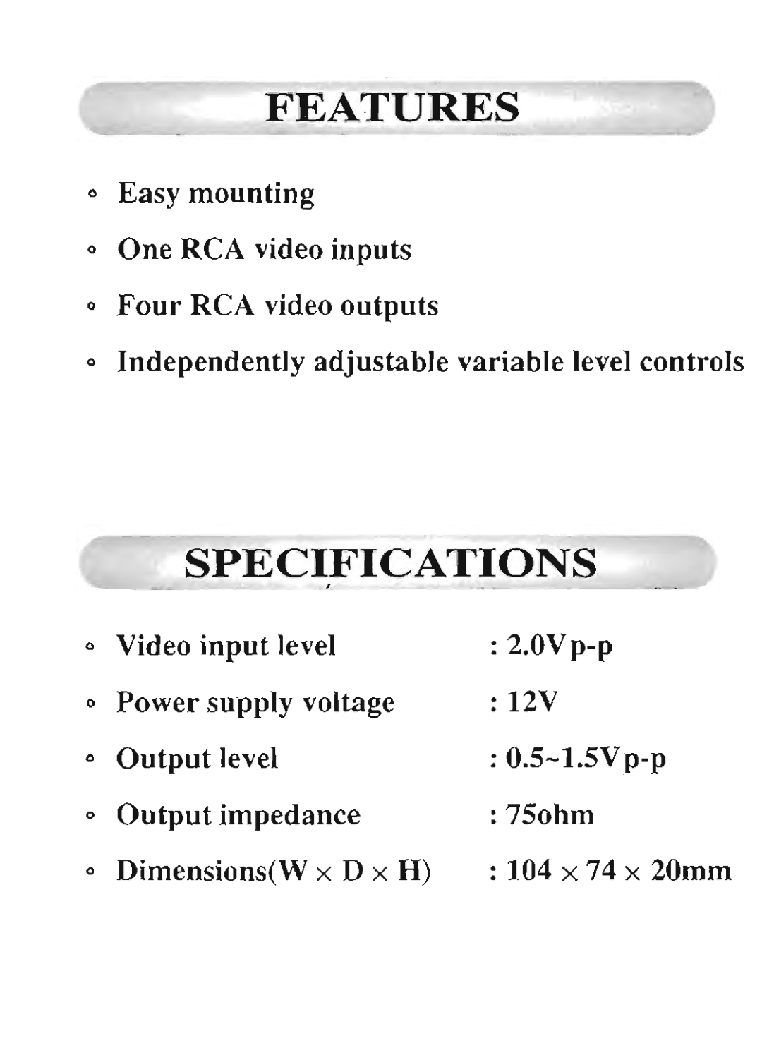 Farenheit Technologies VB 1 manual 