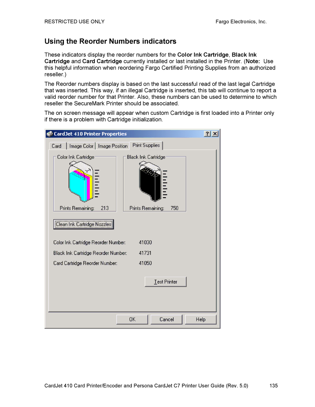 FARGO electronic 410 manual Using the Reorder Numbers indicators 