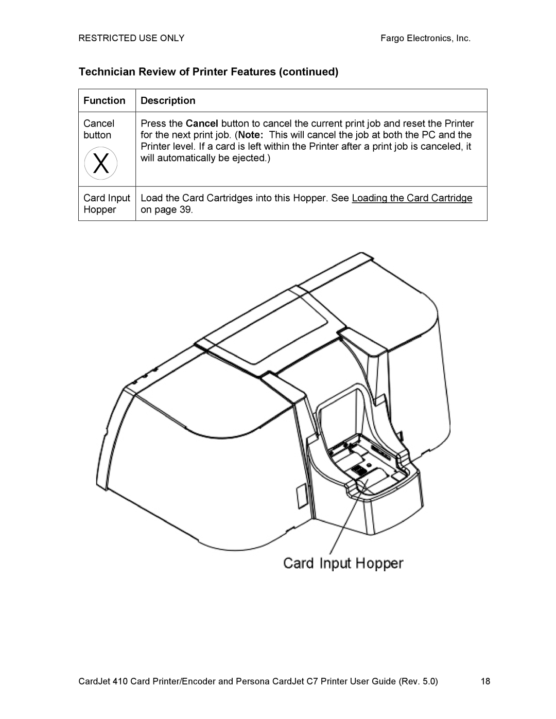 FARGO electronic 410 manual Technician Review of Printer Features 