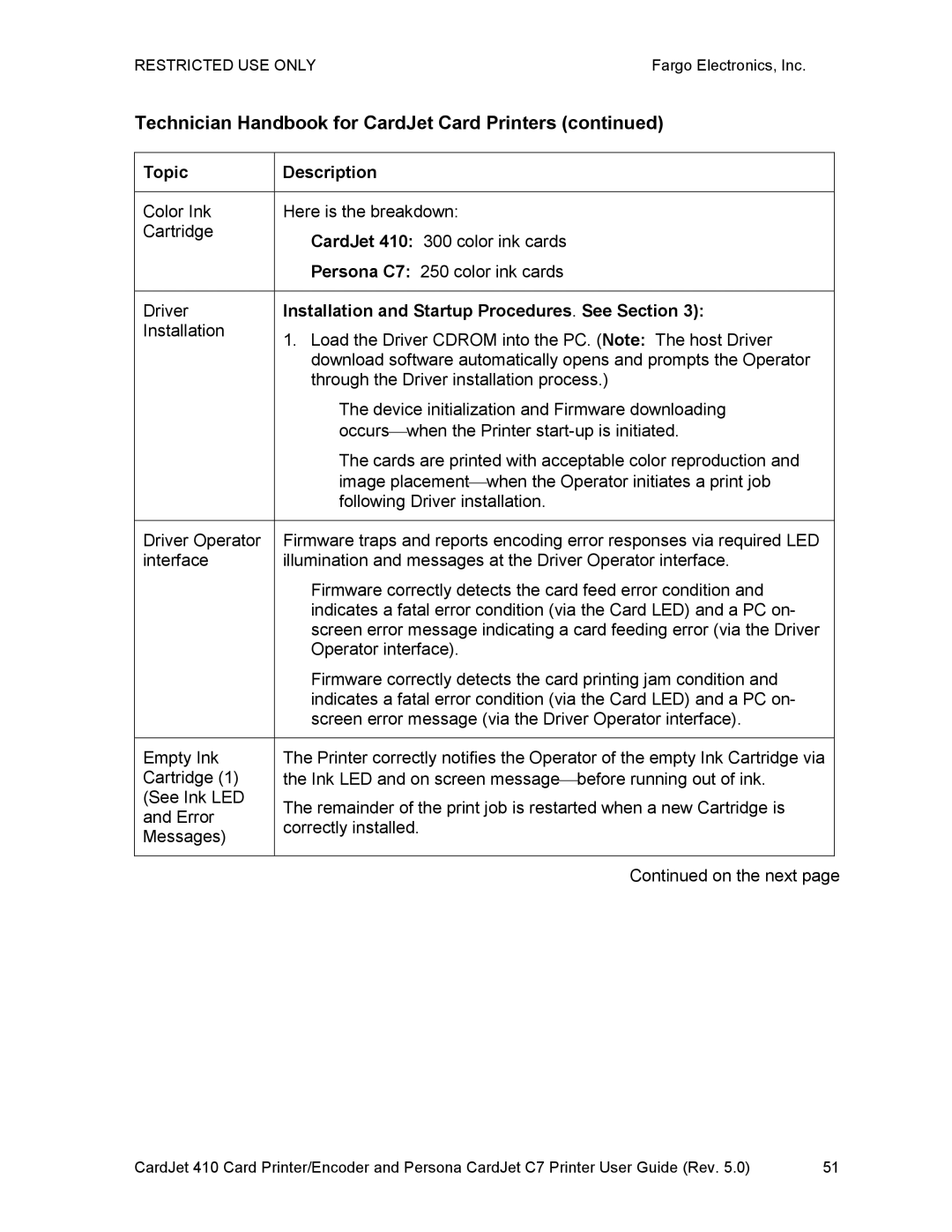 FARGO electronic 410 manual Installation and Startup Procedures. See Section 