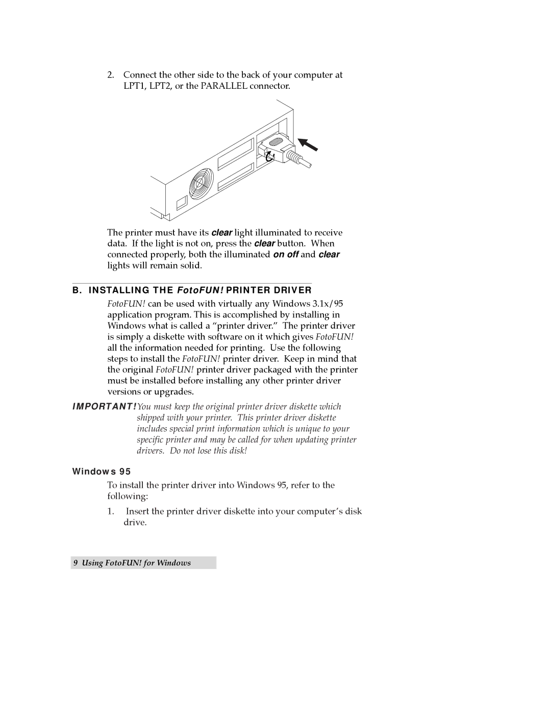 FARGO electronic 970627-510489-(04) manual Installing the FotoFUN! Printer Driver, Windows 