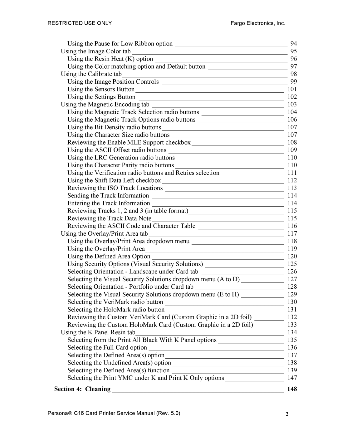 FARGO electronic C16 service manual Cleaning 