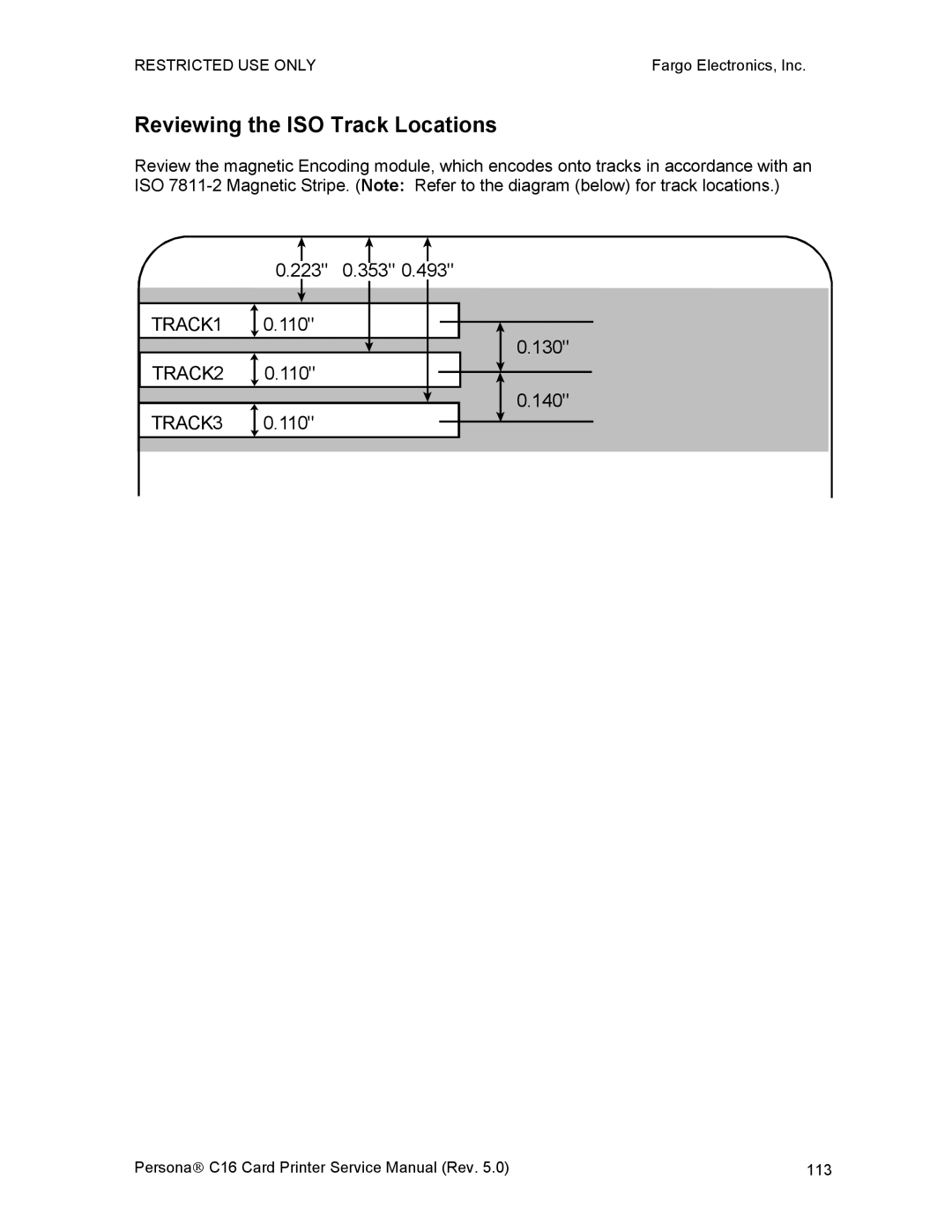 FARGO electronic C16 service manual Reviewing the ISO Track Locations 