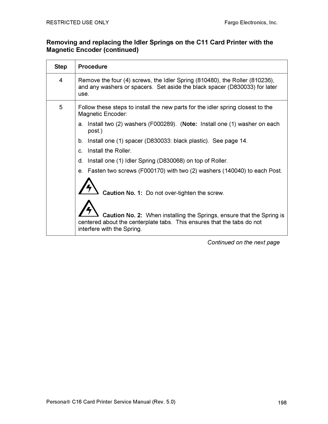 FARGO electronic C16 service manual Use 