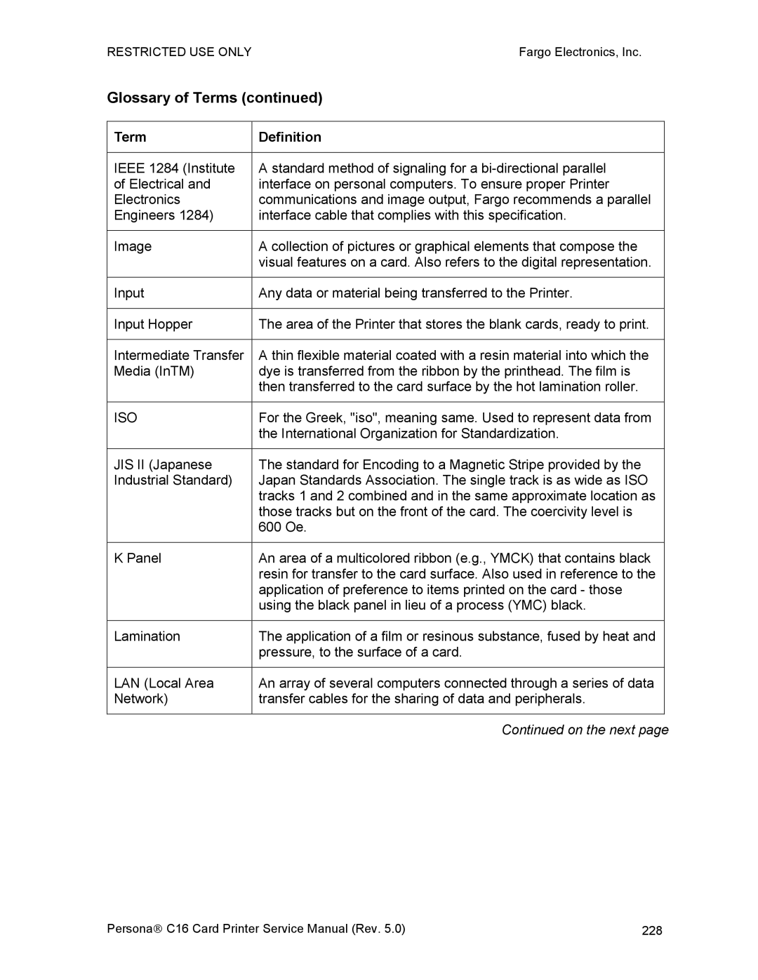 FARGO electronic C16 service manual Iso 