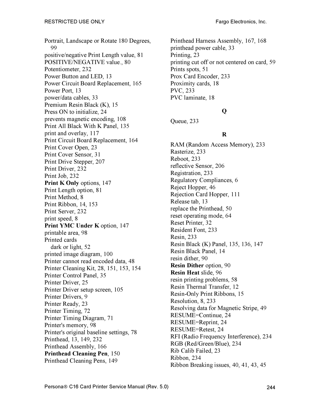 FARGO electronic C16 service manual Print YMC Under K option, 147 printable area 