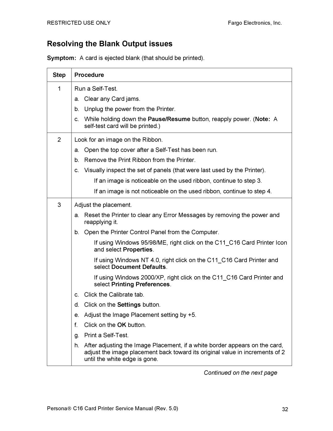 FARGO electronic C16 Resolving the Blank Output issues, Select Document Defaults, Select Printing Preferences 