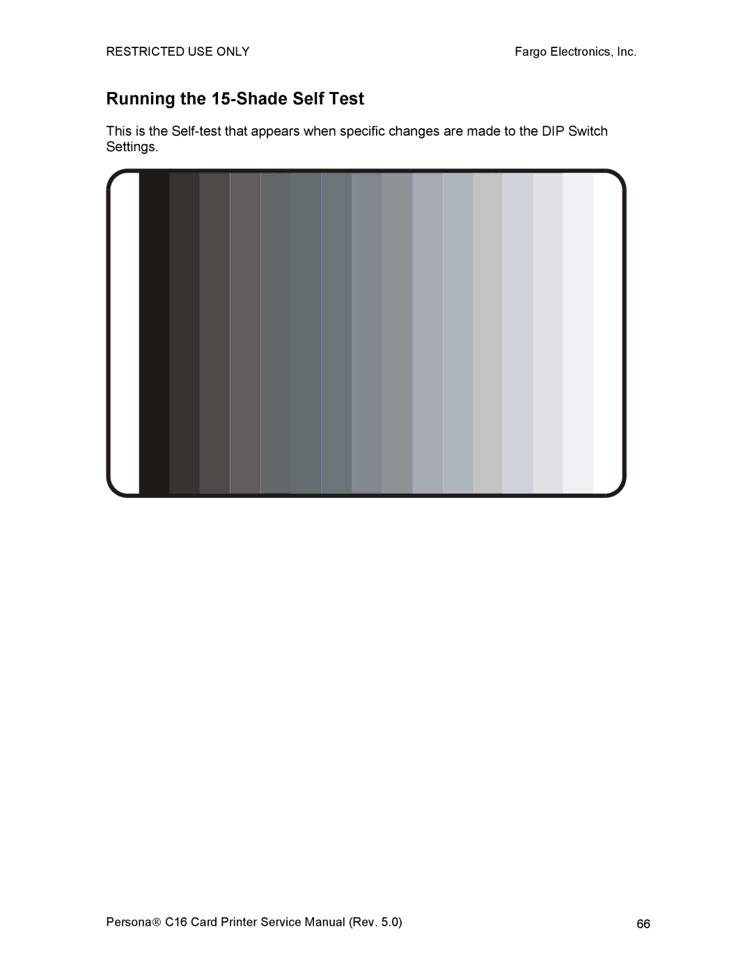 FARGO electronic C16 service manual Running the 15-Shade Self Test 