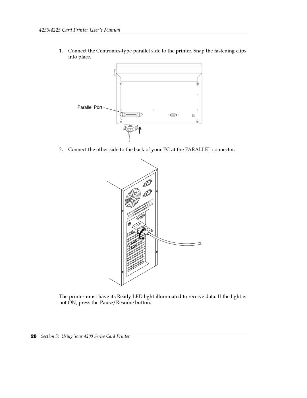 FARGO electronic manual Using Your 4200 Series Card Printer 