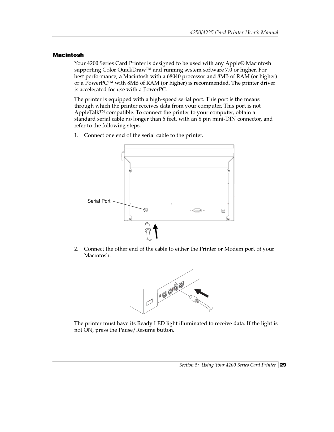 FARGO electronic Card Printer manual Macintosh 