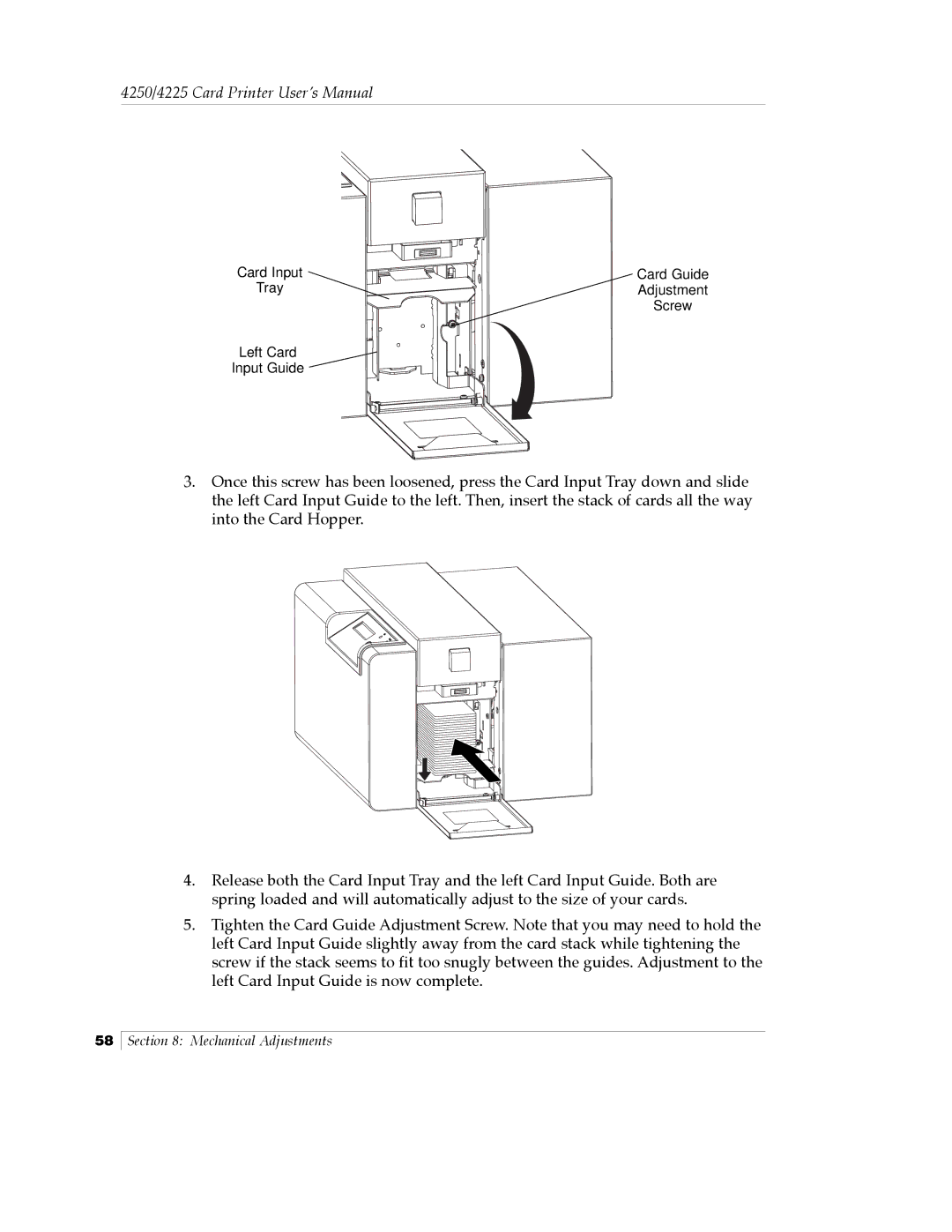 FARGO electronic Card Printer manual Mechanical Adjustments 