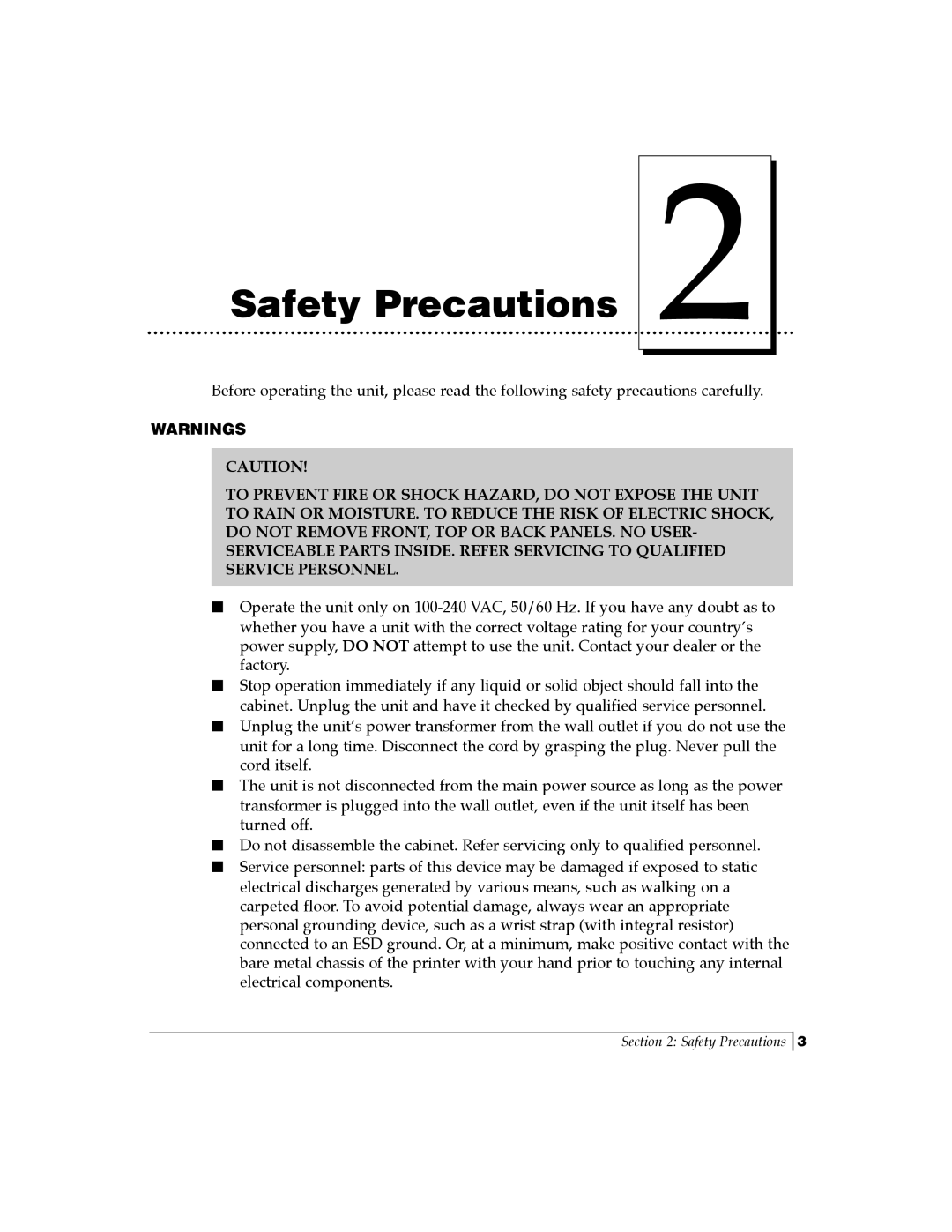 FARGO electronic Card Printer manual Safety Precautions 