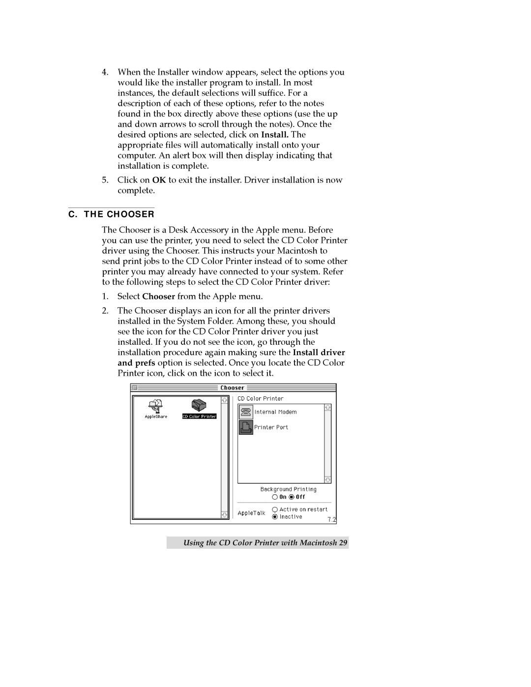 FARGO electronic CD Color Printer manual C.The Chooser 