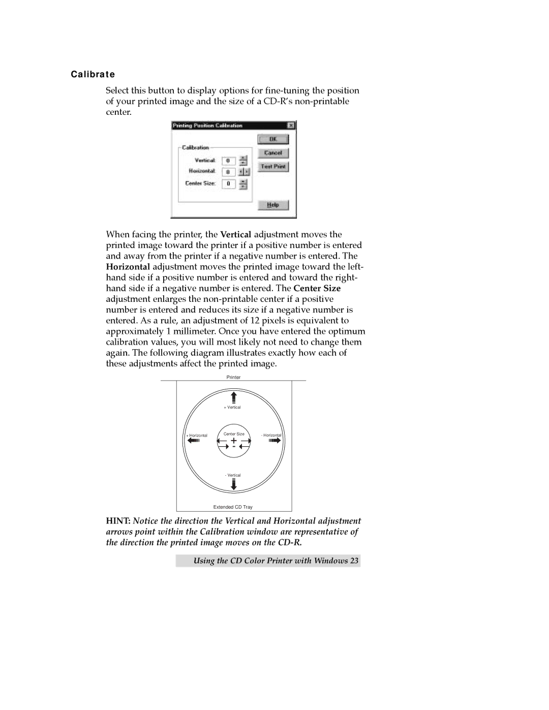 FARGO electronic CD Color Printer manual Calibrate 