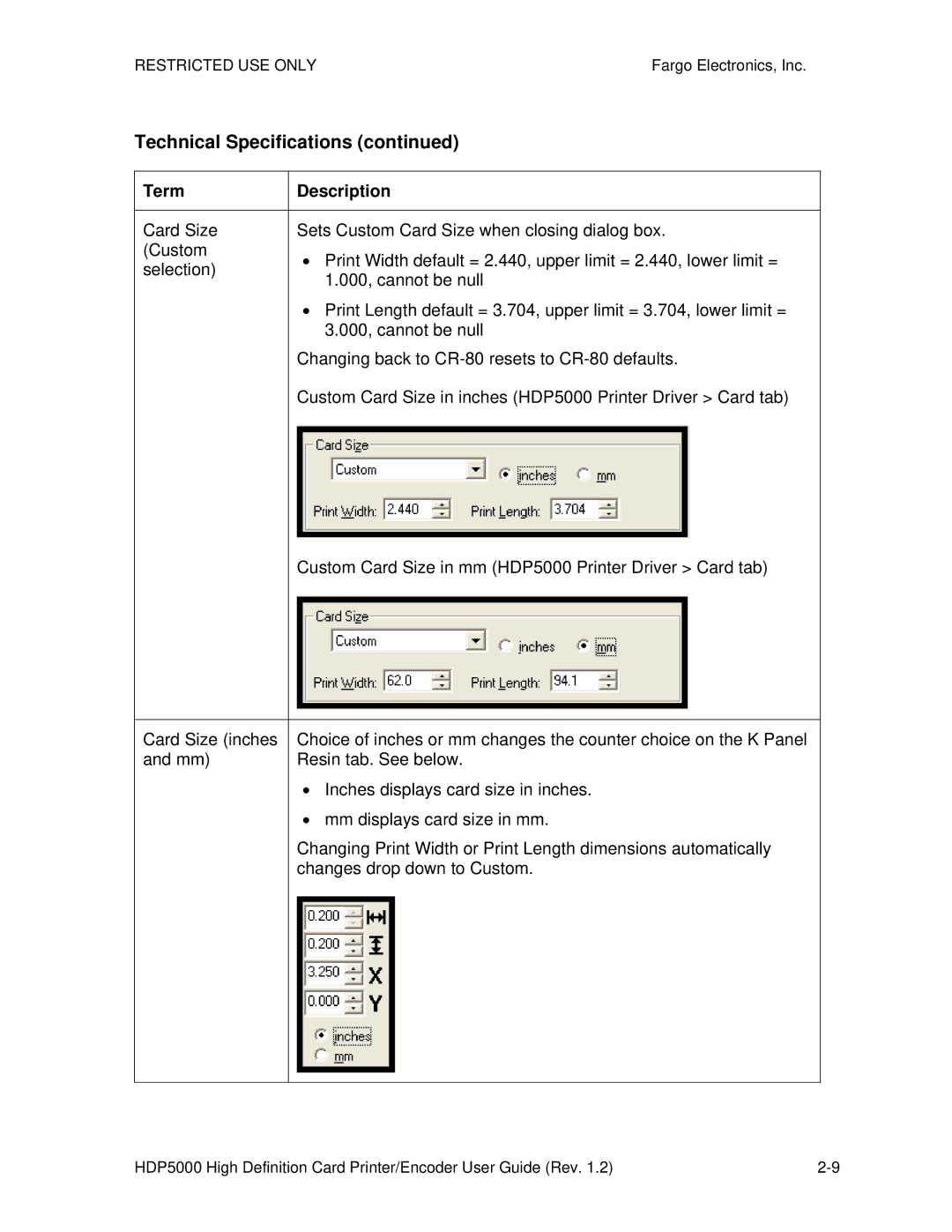 FARGO electronic HDP5000 manual Technical Specifications 