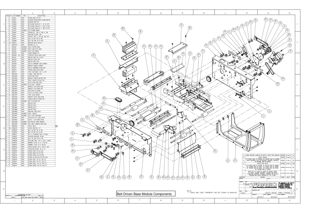 FARGO electronic HDP700 manual Belt Driven Base Module Components 