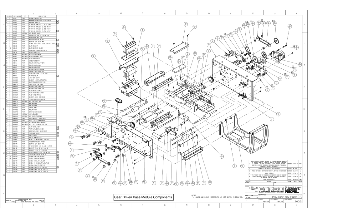 FARGO electronic HDP700 manual Gear Driven Base Module Components 