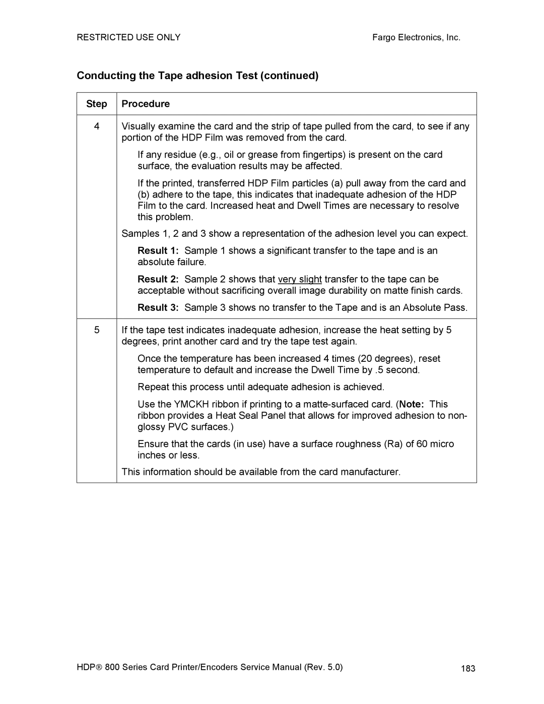 FARGO electronic HDP820 service manual 183 