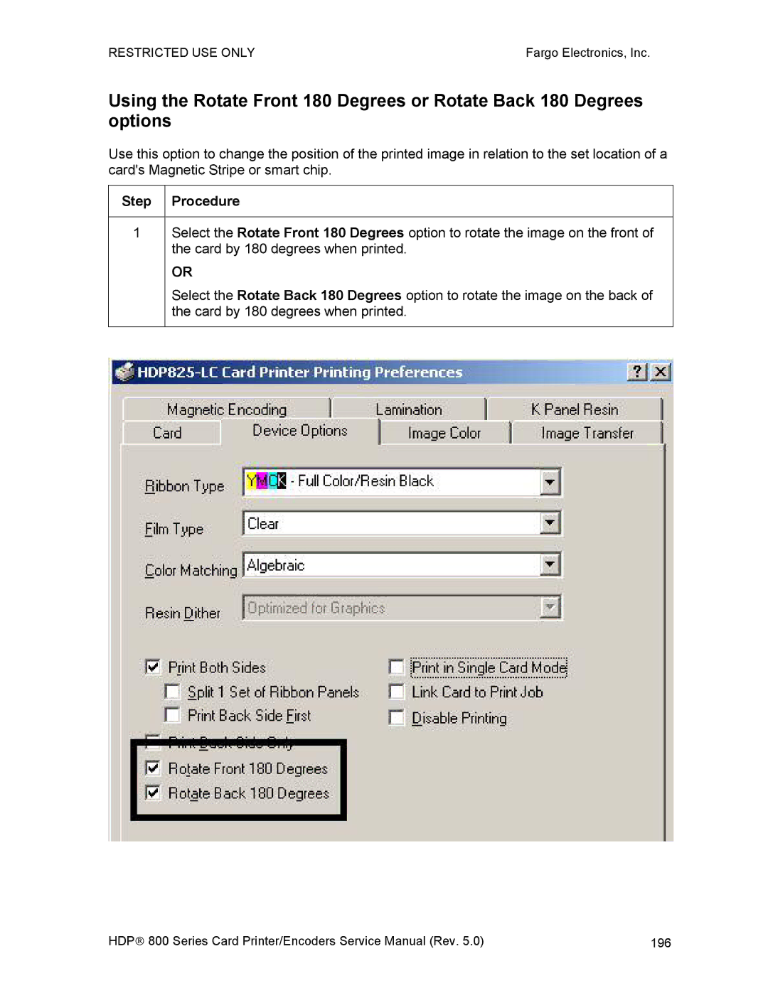 FARGO electronic HDP820 service manual 196 