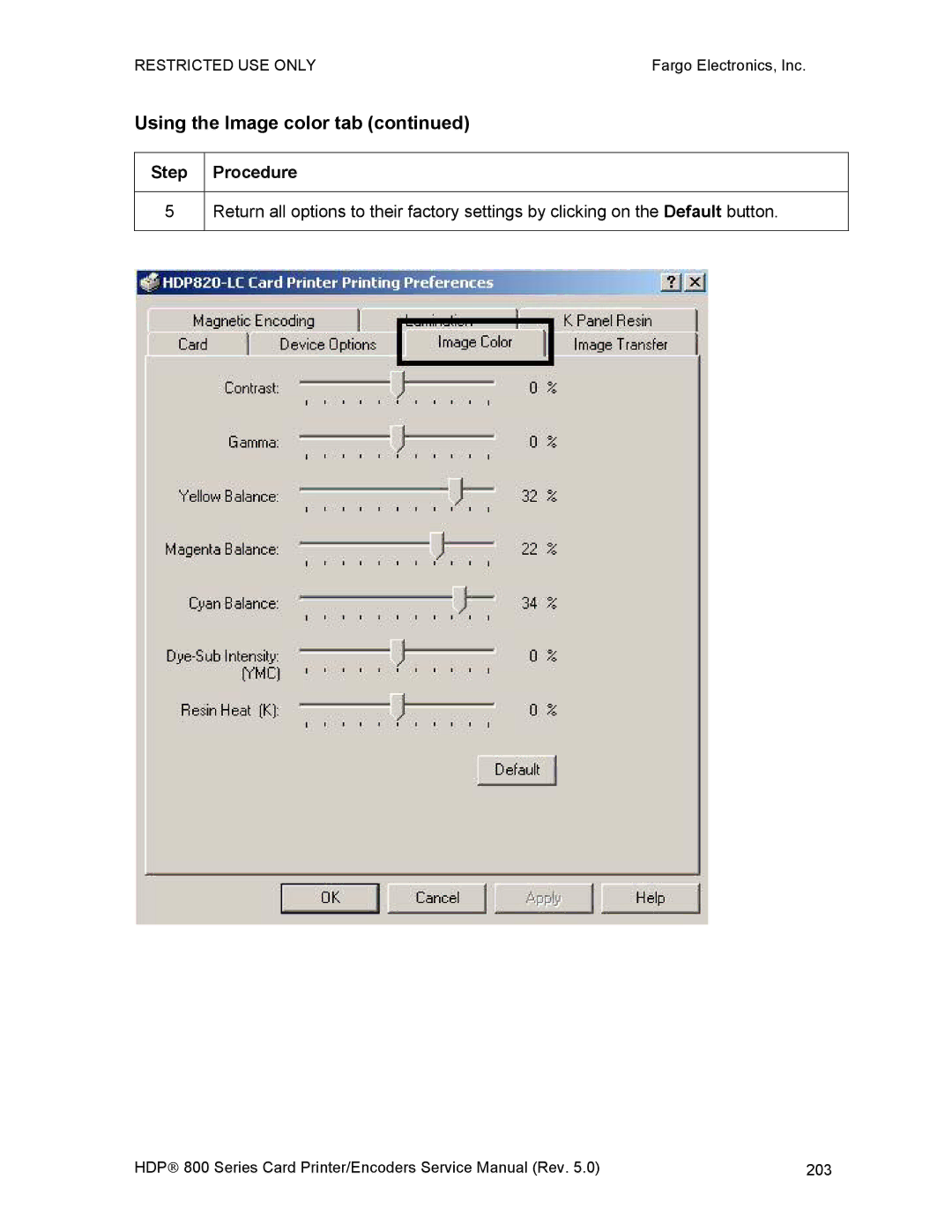 FARGO electronic HDP820 service manual 203 