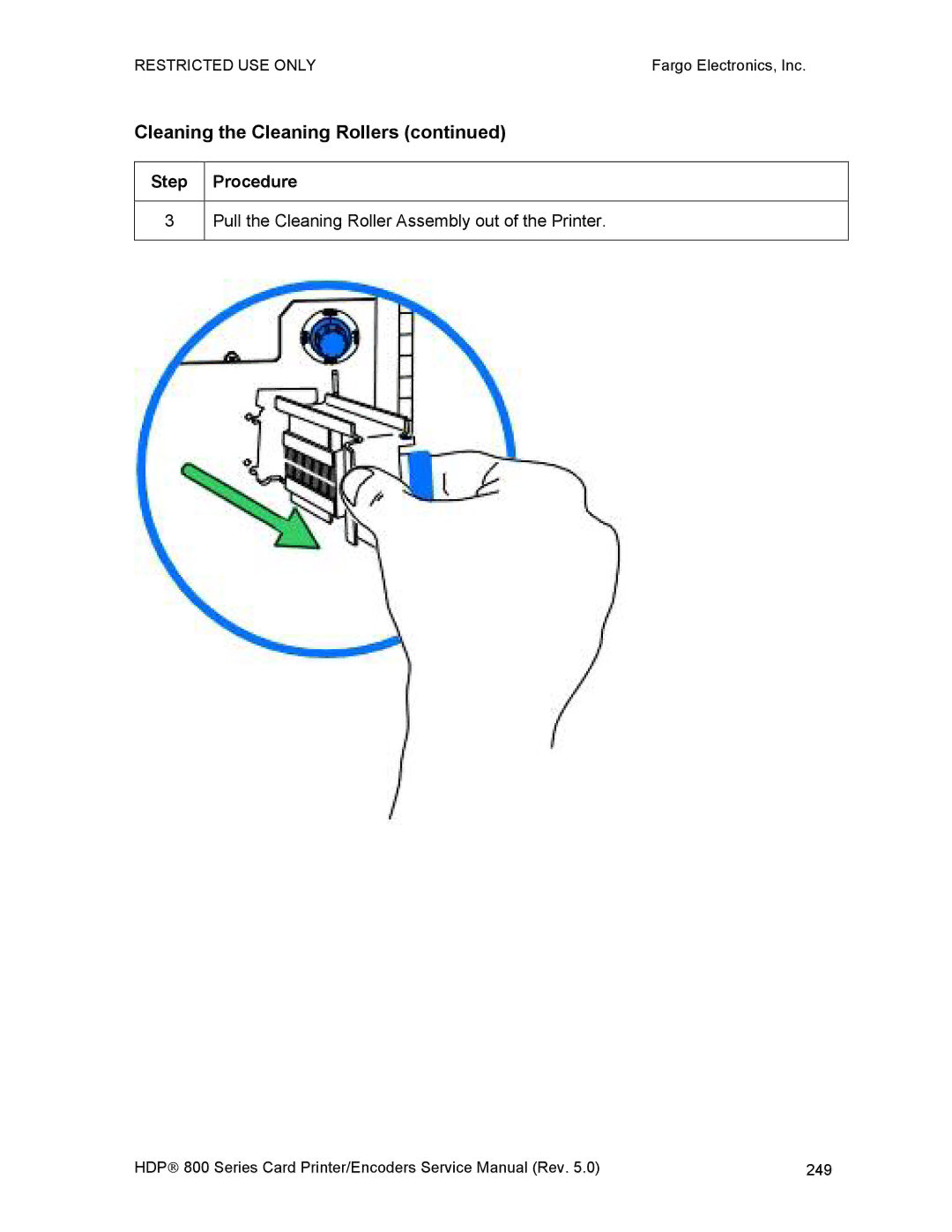 FARGO electronic HDP820 service manual Cleaning the Cleaning Rollers 