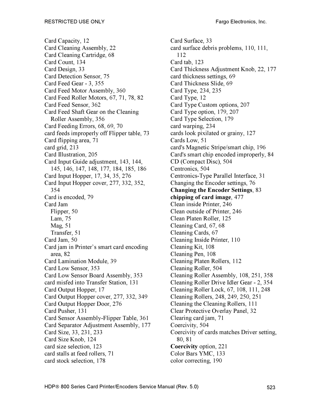 FARGO electronic HDP820 service manual 523 