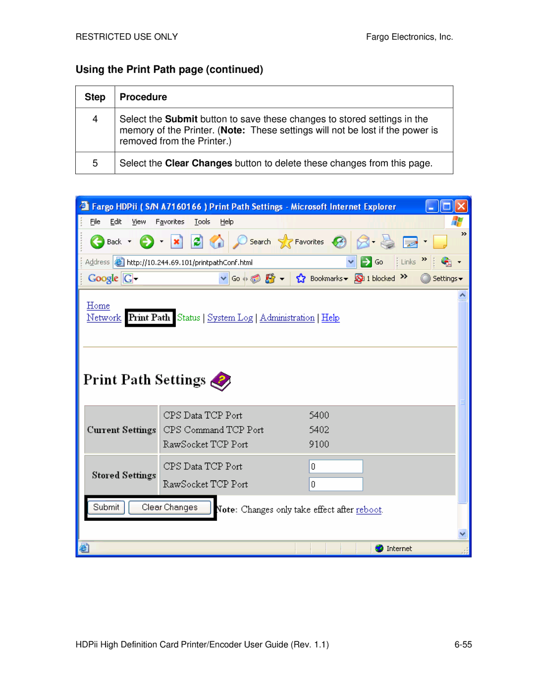 FARGO electronic HDPii manual Using the Print Path, Step Procedure 