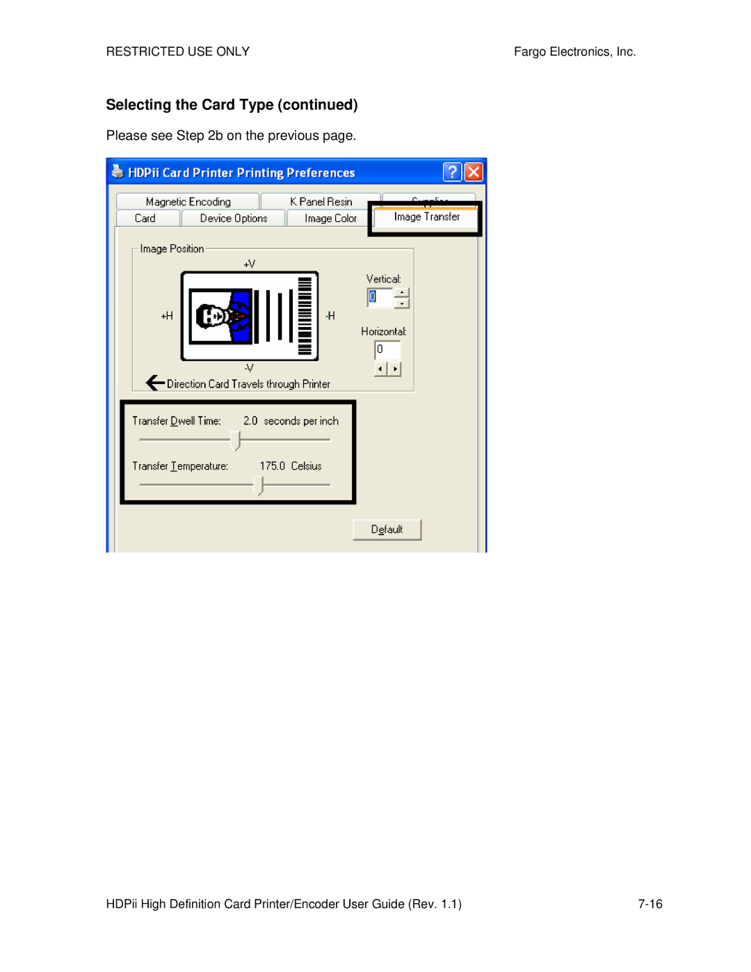 FARGO electronic HDPii manual Please see b on the previous 