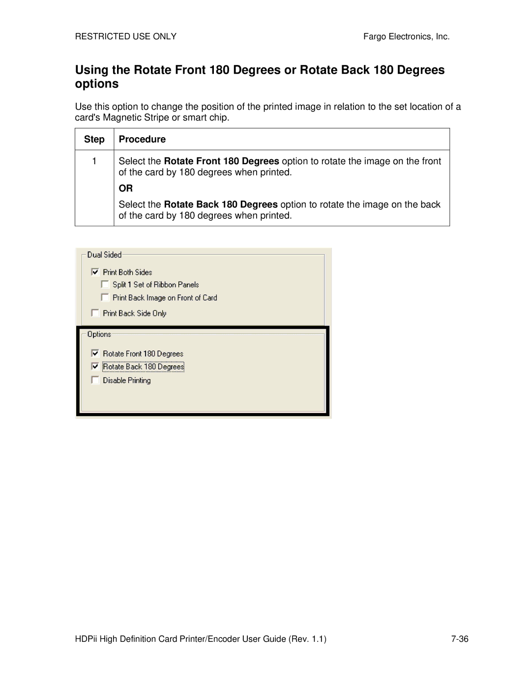 FARGO electronic HDPii manual Step Procedure 