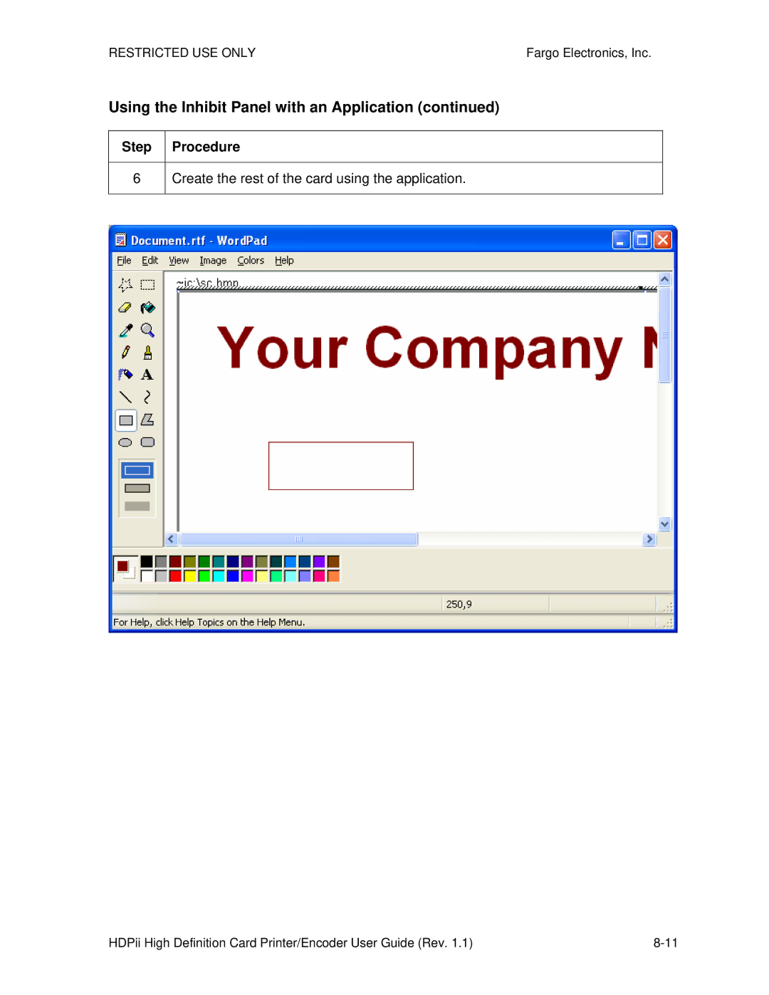 FARGO electronic HDPii manual Create the rest of the card using the application 