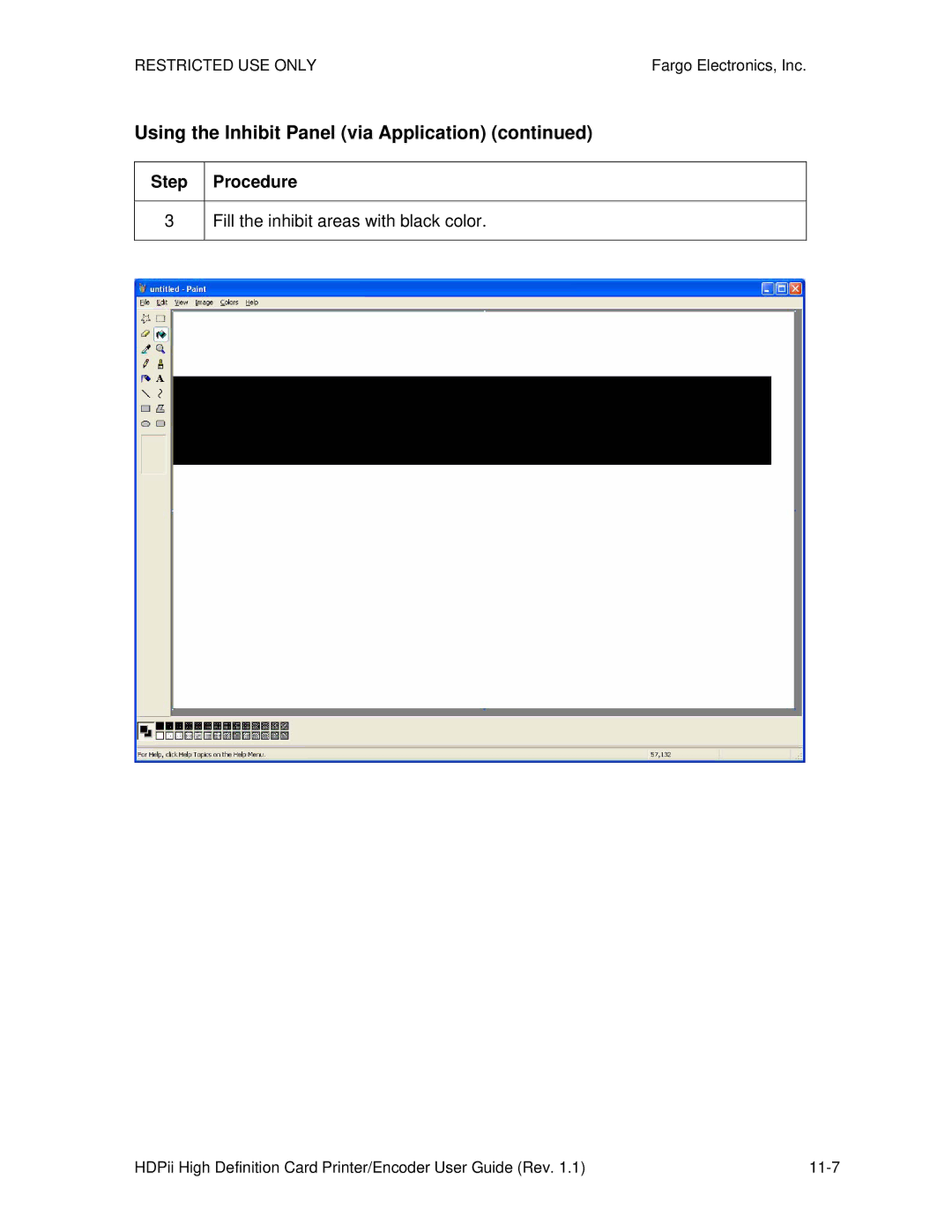 FARGO electronic HDPii manual Fill the inhibit areas with black color 