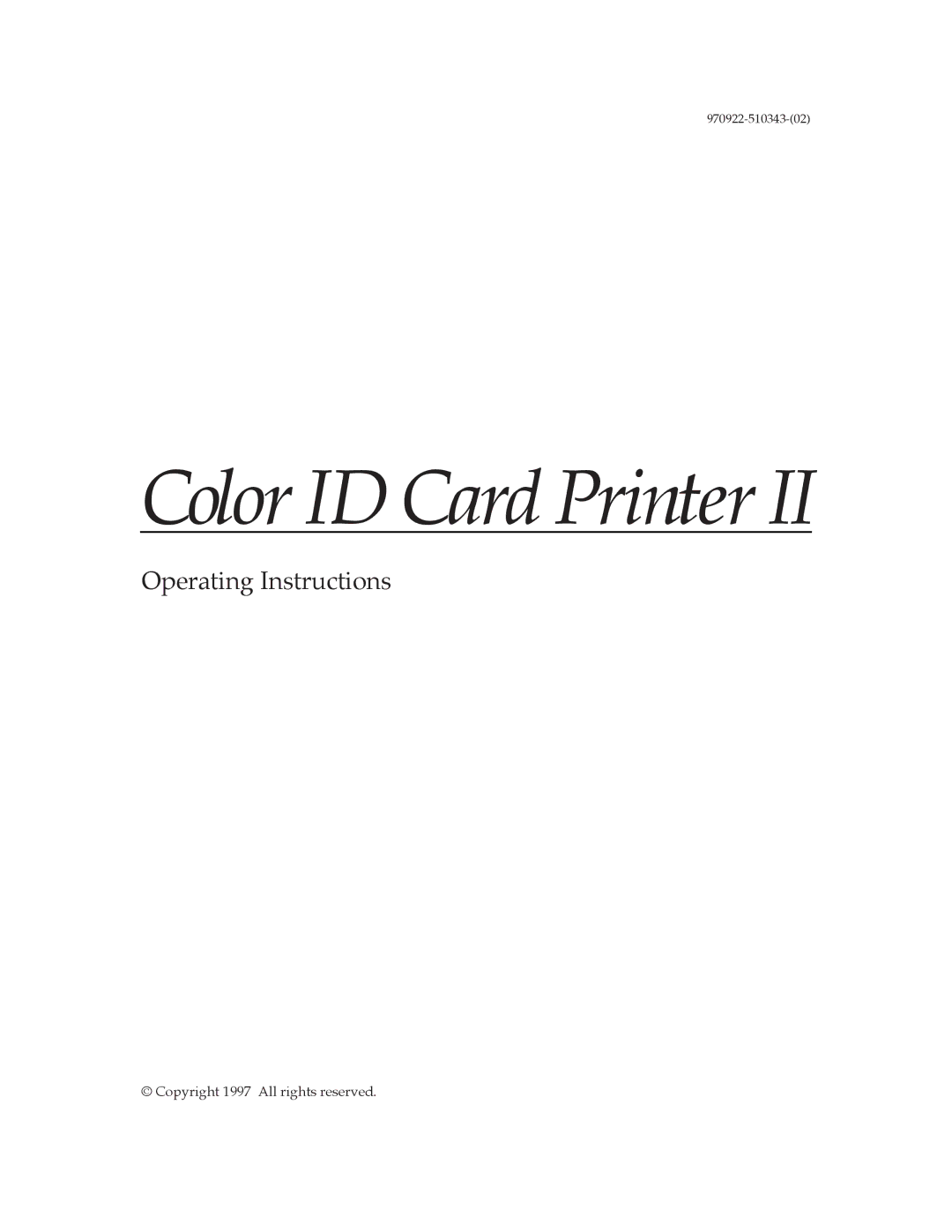 FARGO electronic II manual Color ID Card Printer 