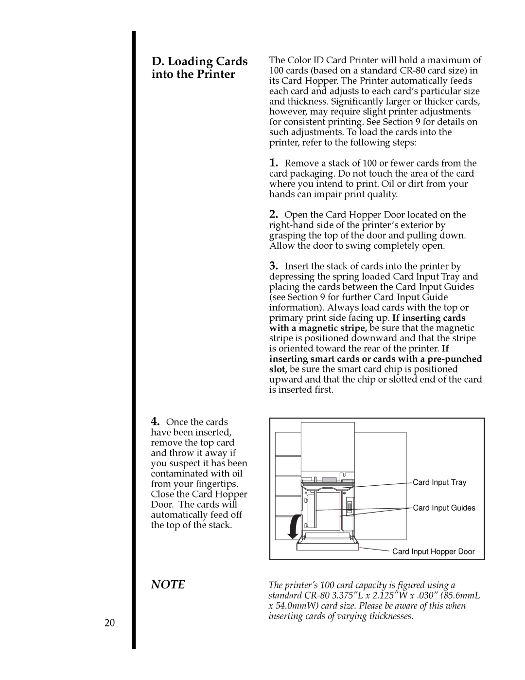 FARGO electronic II manual Loading Cards into the Printer 