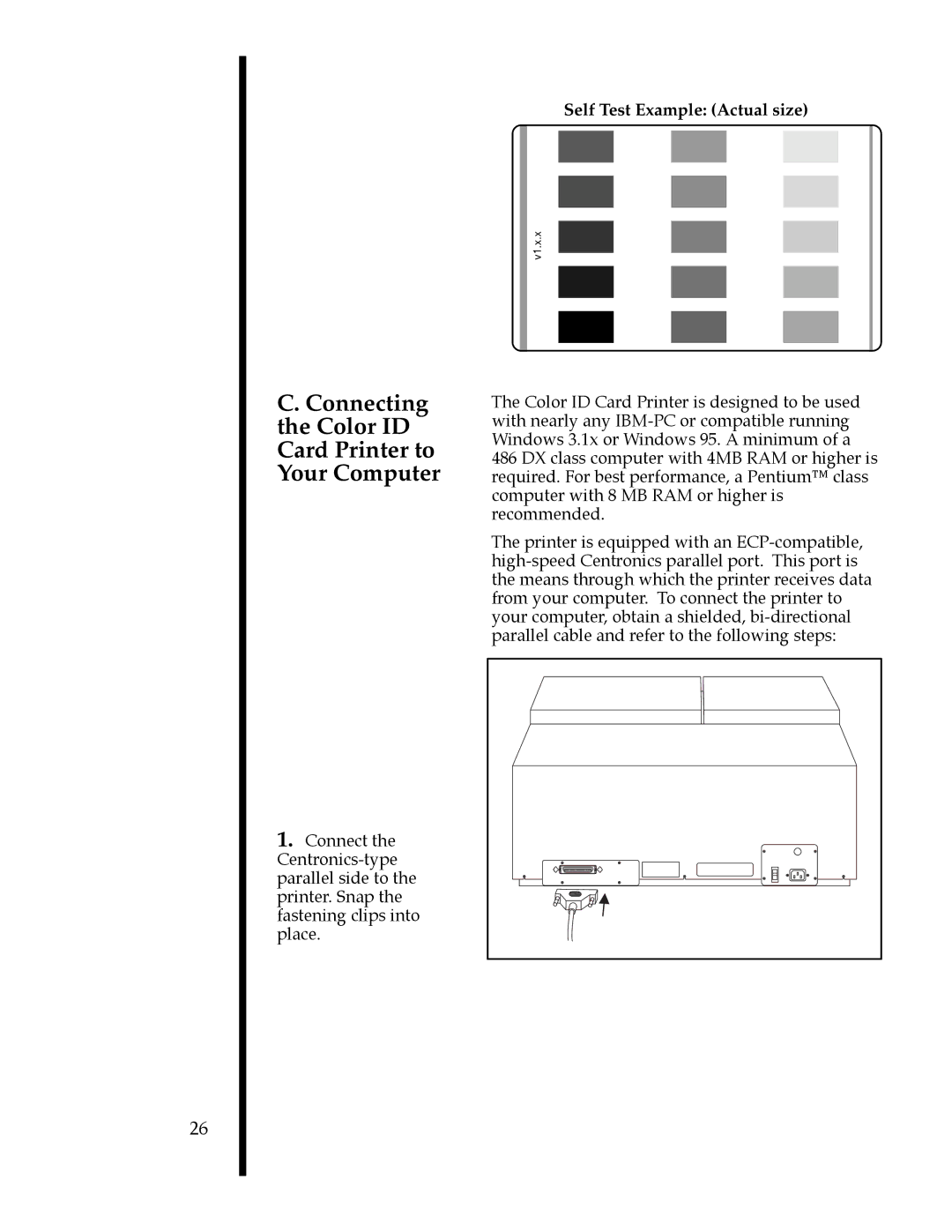 FARGO electronic II manual Connecting the Color ID Card Printer to Your Computer 