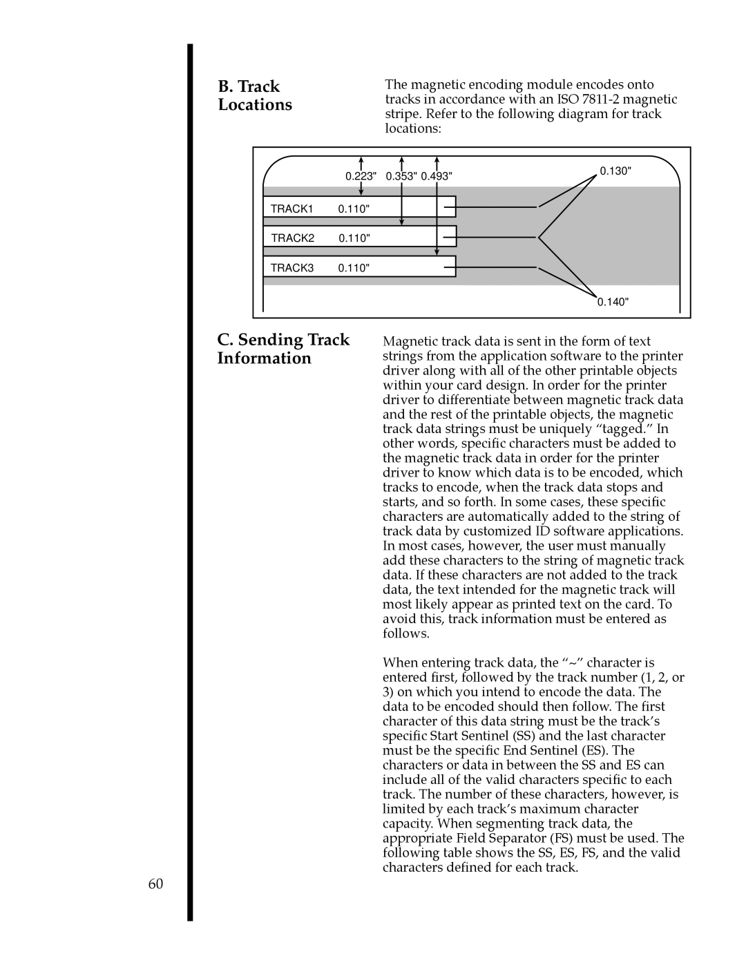 FARGO electronic II manual Locations, Sending Track Information 