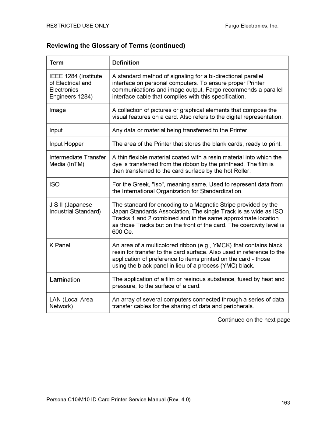 FARGO electronic C10, M10 service manual Iso 