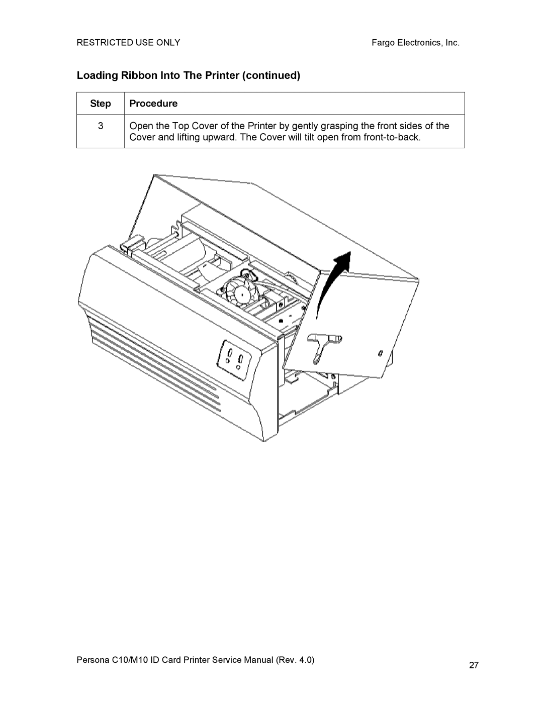 FARGO electronic C10, M10 service manual Loading Ribbon Into The Printer 