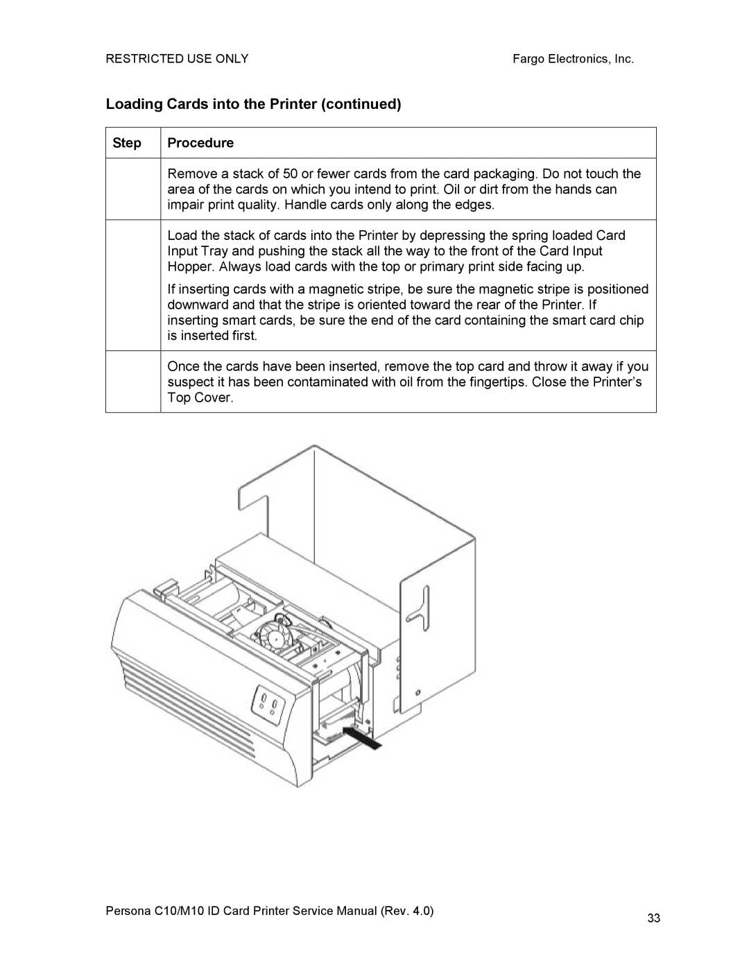 FARGO electronic C10, M10 service manual Restricted USE ONLYFargo Electronics, Inc 