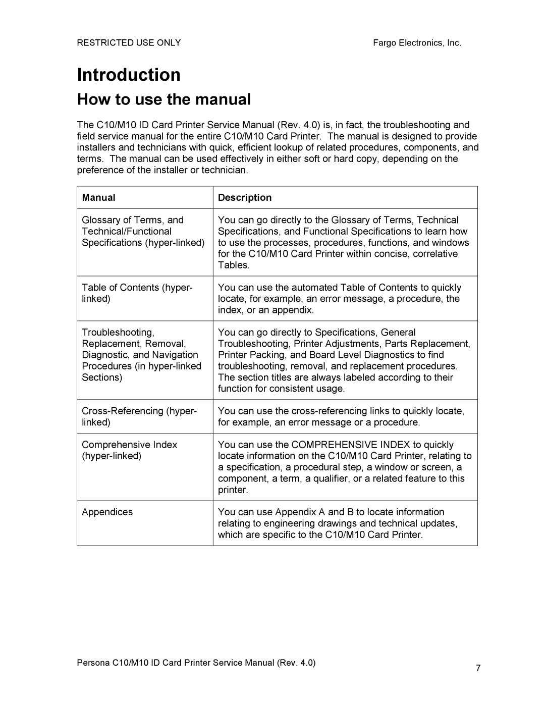 FARGO electronic C10, M10 service manual Introduction, How to use the manual 