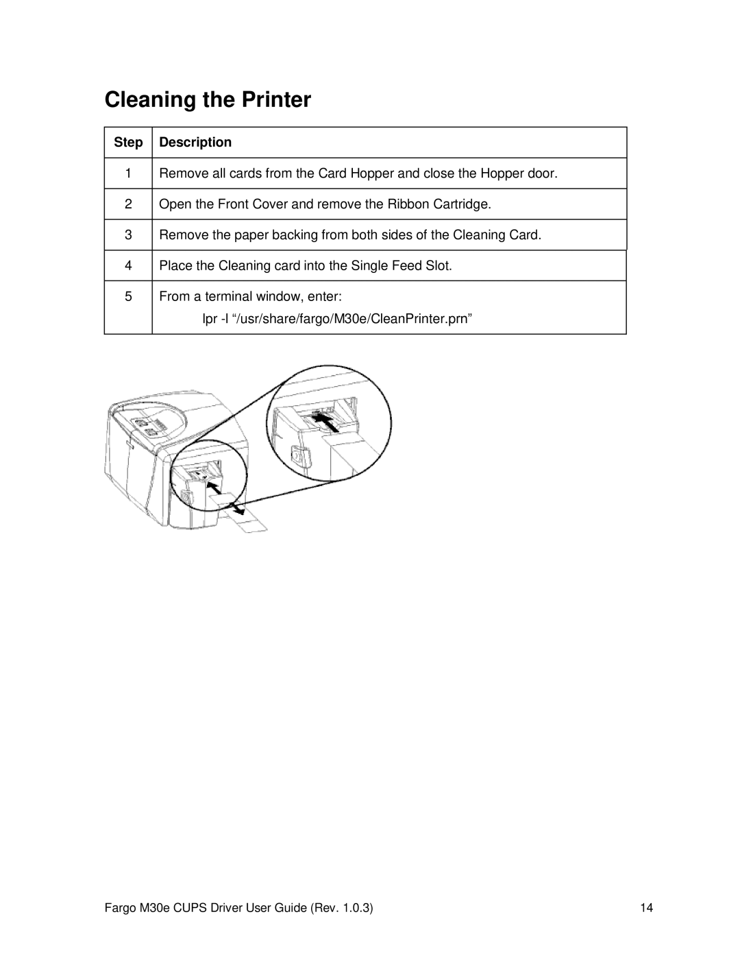 FARGO electronic M30e manual Cleaning the Printer 