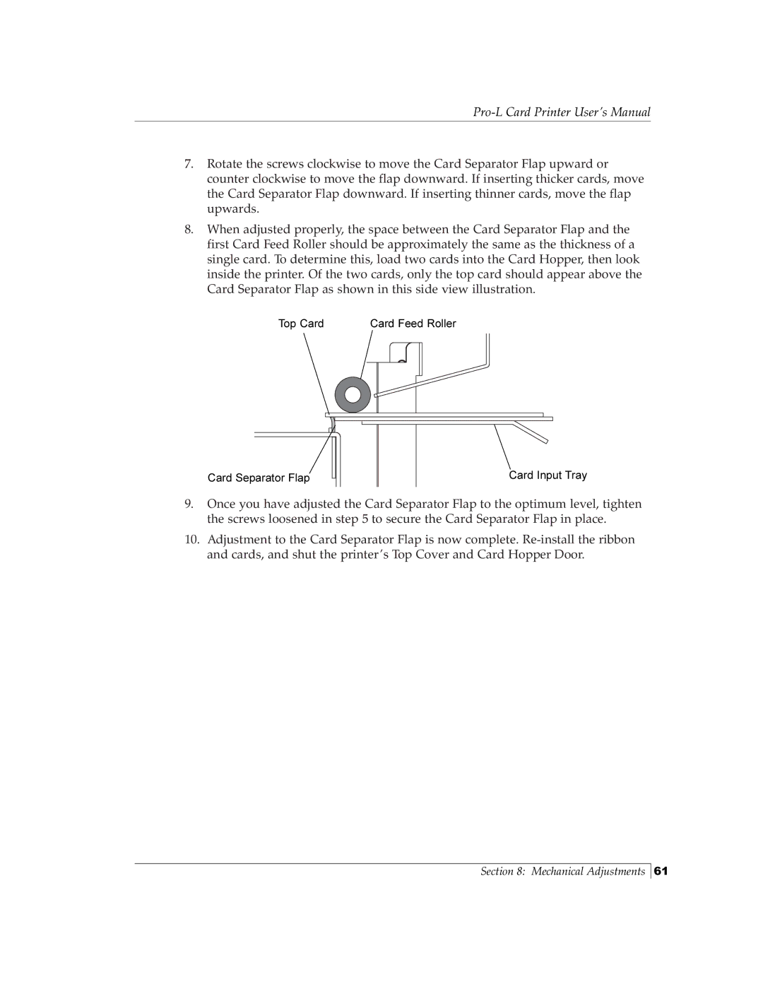 FARGO electronic Pro-L manual Top Card 