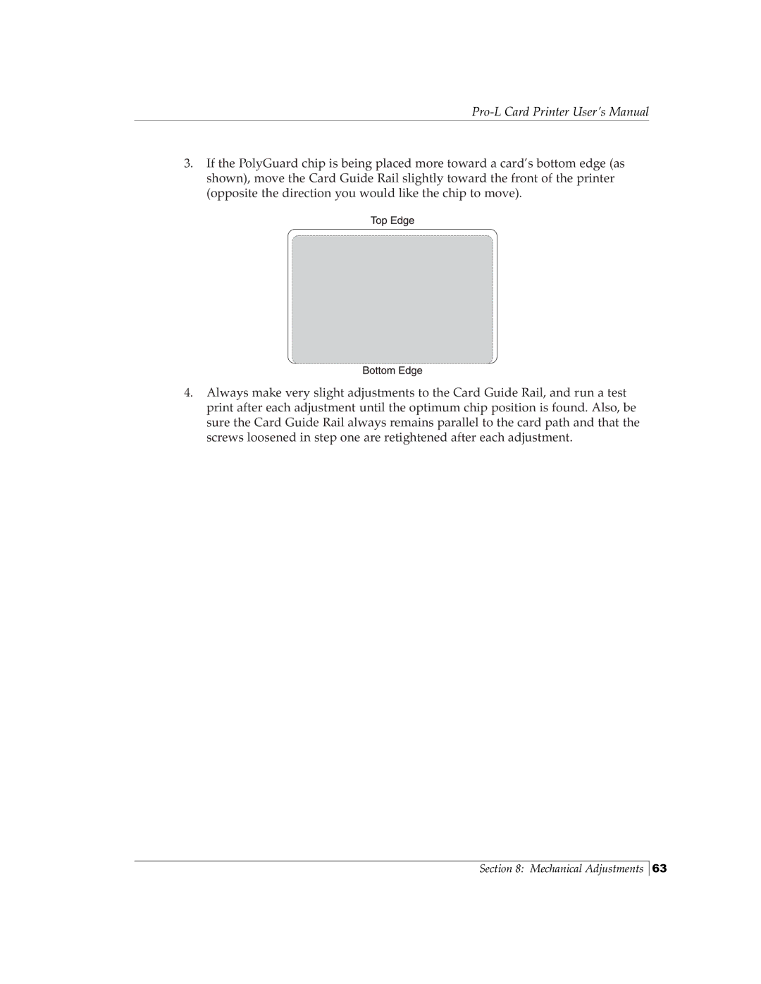 FARGO electronic manual Pro-L Card Printer User’s Manual 