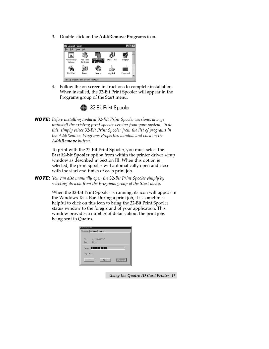 FARGO electronic manual Using the Quatro ID Card Printer 